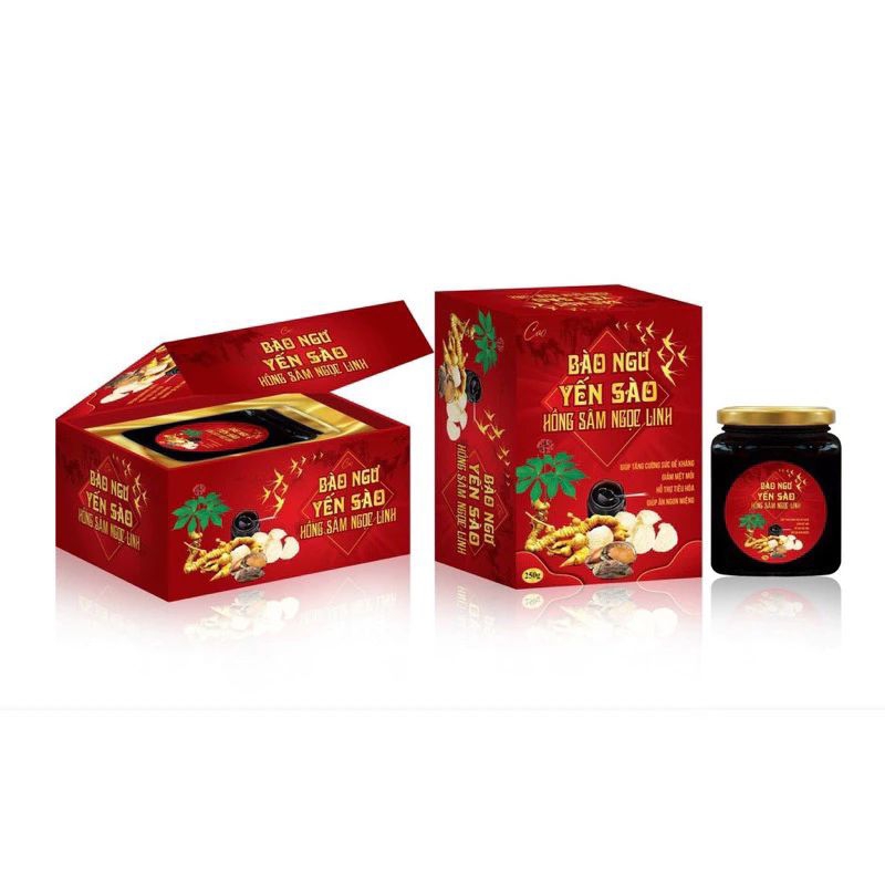 CAO BÀO NGƯ, Yến sào HỒNG SÂM NGỌC LINH NANO CURCUMIN hộp 250g