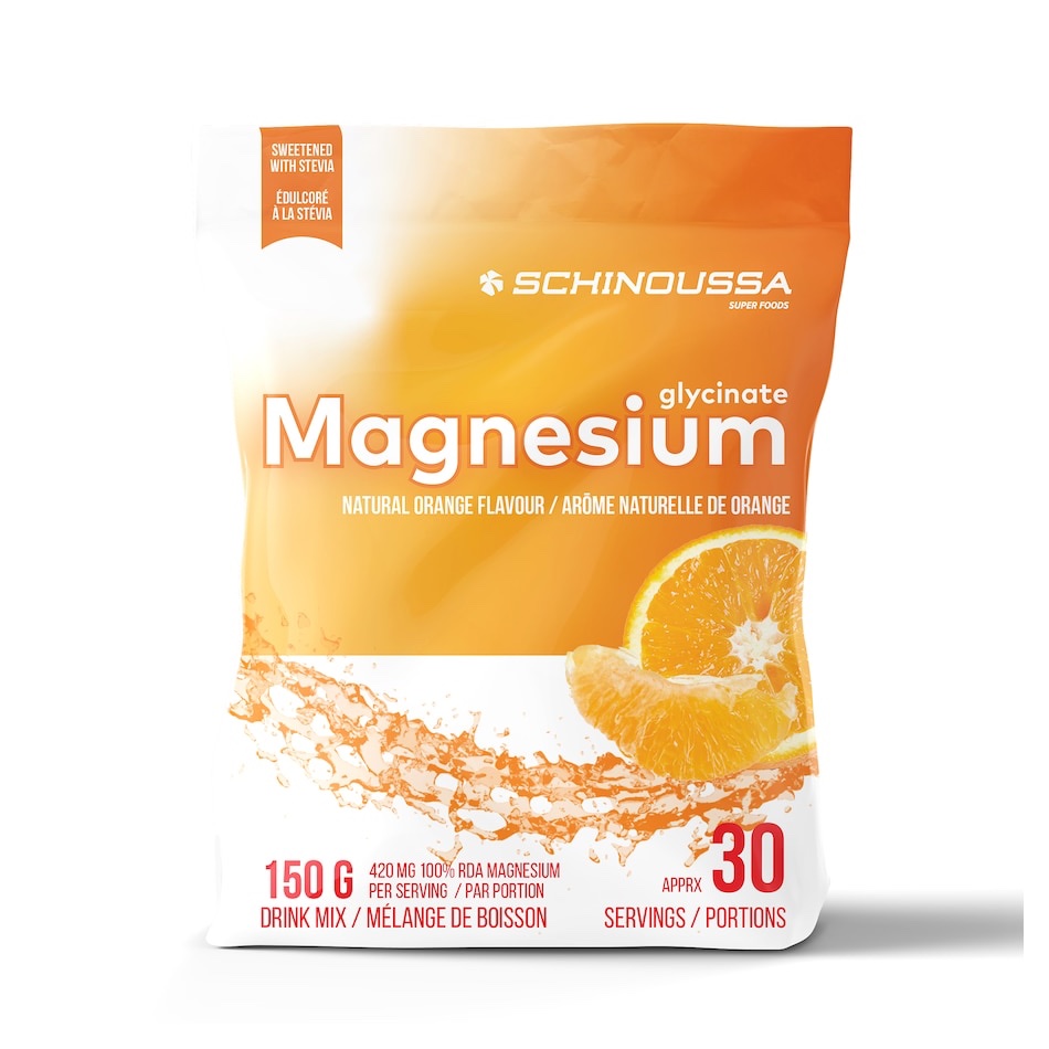 Bổ sung magie Schinoussa Magnesium Glycinate, túi 150G, 30 servings