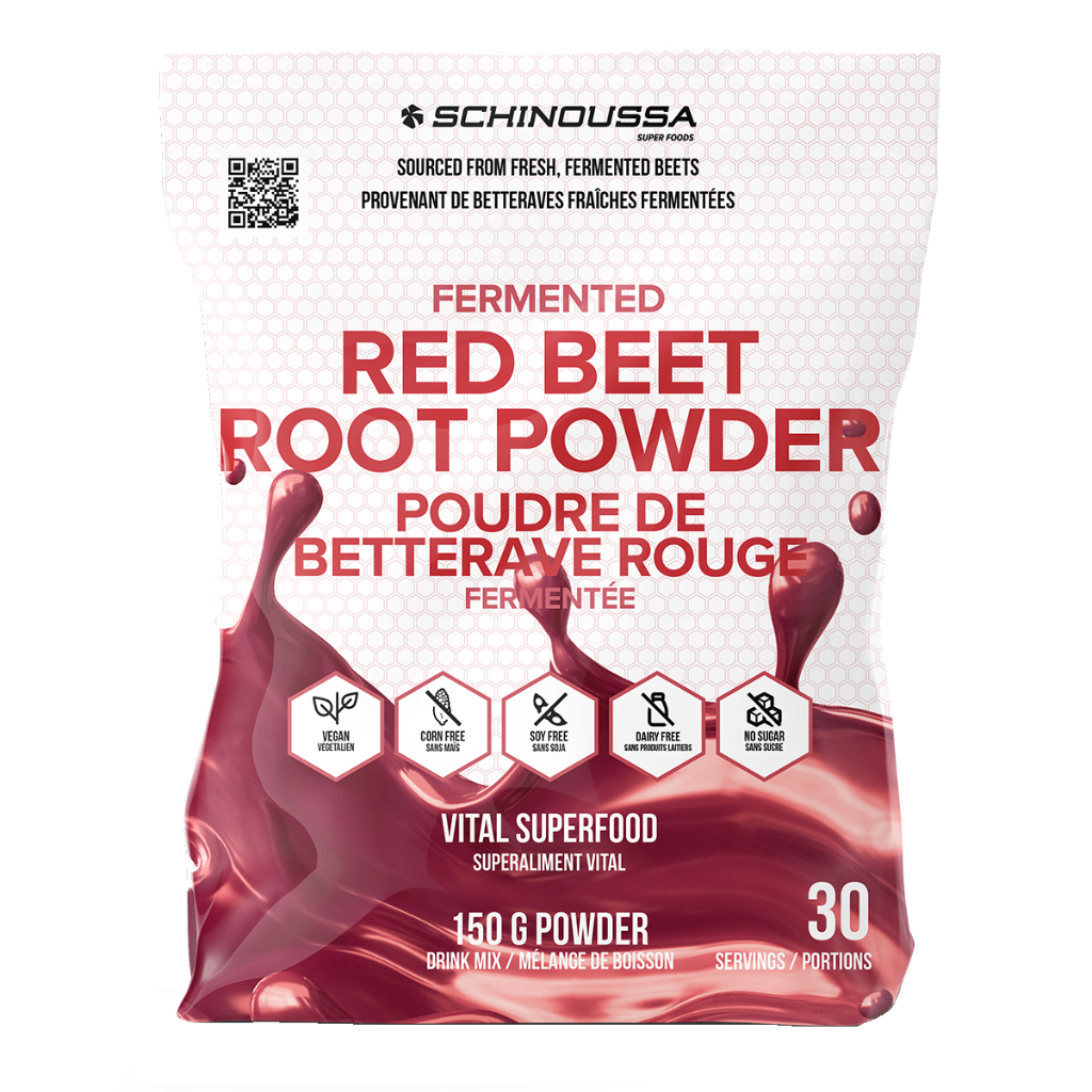 Bột củ cải đường hữu cơ lên men Schinoussa Fermented Beet Root Powder 150g, 30 servings