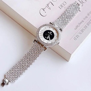 Đồng hồ nữ royal crown 4611 mặt tròn siz 36mm máy quartz dây thép không gỉ đính full đá