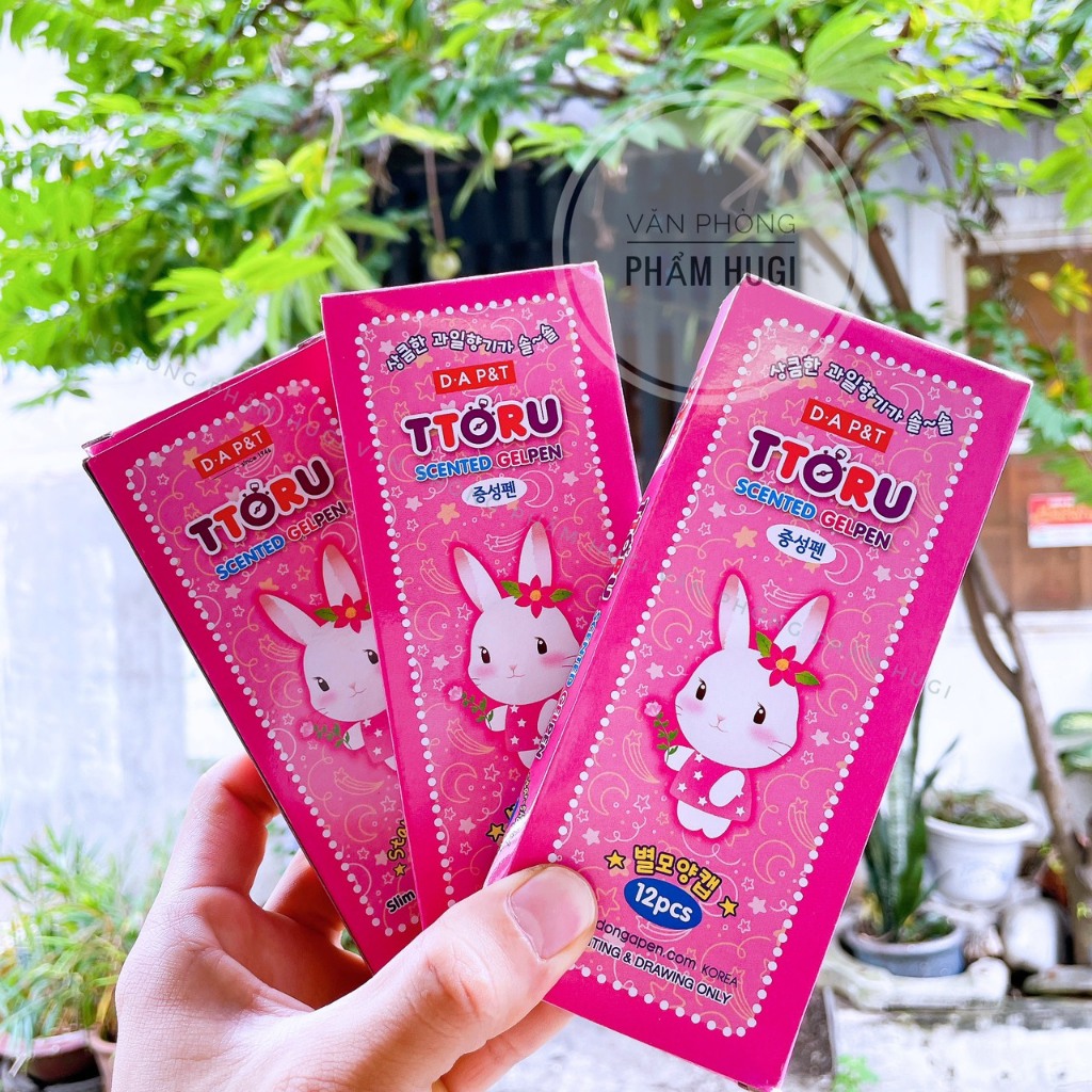 Hộp 12 Cây Bút Gel Nho TTORU chính hãng D.A P&T  chuyên dùng cho học sinh tiểu học