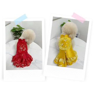 Váy Tết 🧧 Váy gấm cao cấp cho thú cưng