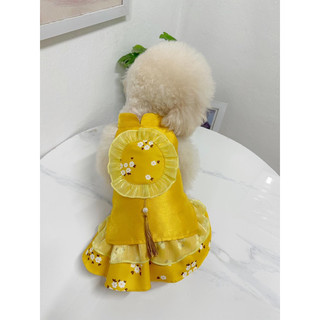 Váy Tết 🧧 Váy gấm cao cấp cho thú cưng