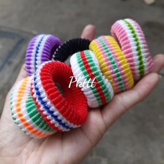 Sỉ 50 thun cột tóc sọc màu dày cở vừa (bản 1.5cm)