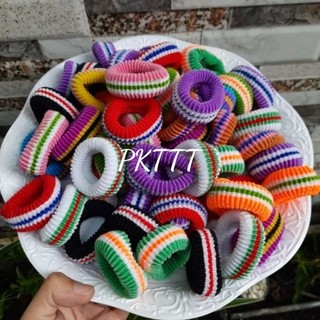 Sỉ 50 thun cột tóc sọc màu dày cở vừa (bản 1.5cm)