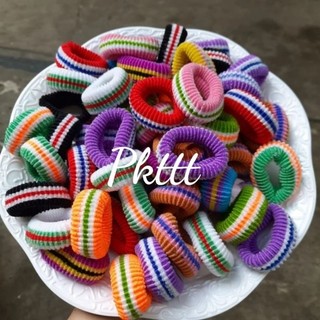 Sỉ 50 thun cột tóc sọc màu dày cở vừa (bản 1.5cm)