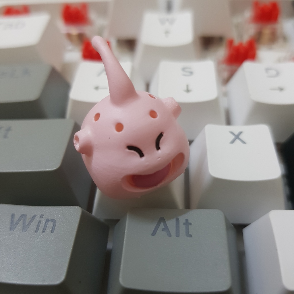 Keycap Buu Dragon Ball xuyên led Artisan Handmade nút phím Ma bư kute ngộ nghĩnh lắp phím cơ hàng độc chỉ có ở shop