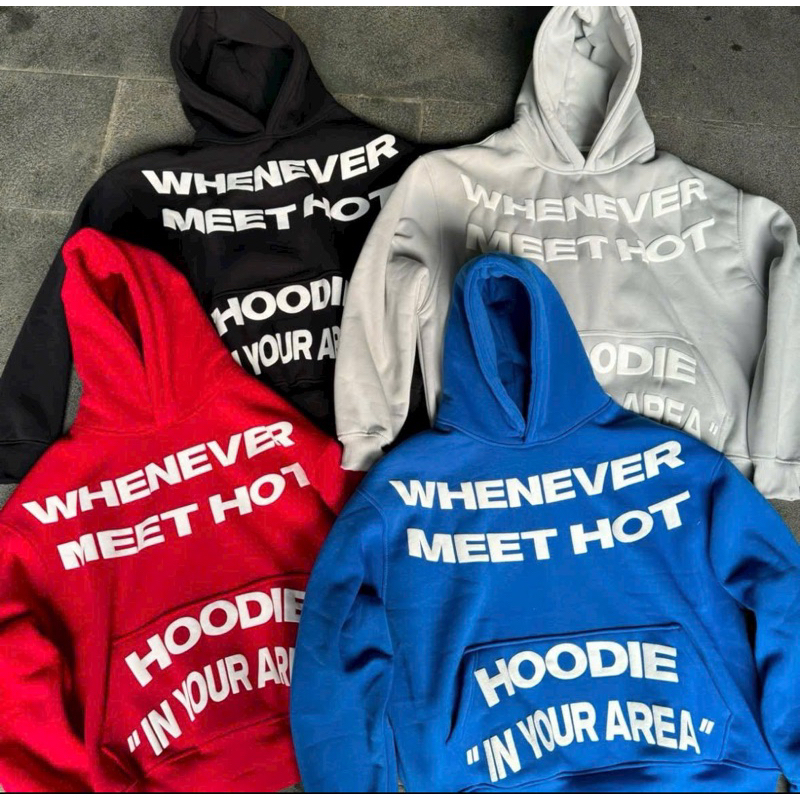 Áo khoác nam Hoodie WHENEVER Nỉ Bông IN NỔI Form Rộng Nữ mùa đông cặp đôi Unisex dáng boxy IN YOUR AREA