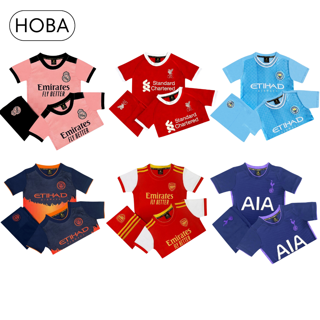 Bộ quần áo bóng đá trẻ em đồ đá banh trẻ em các câu lạc bộ vải thun lạnh cao cấp