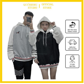 Áo Hoodie Nỉ Thome , Áo Hoodie Nỉ Thome Có Mũ Họa Tiết Chó Phối Sọc Thome Chất Nỉ Bông Dày Dặn