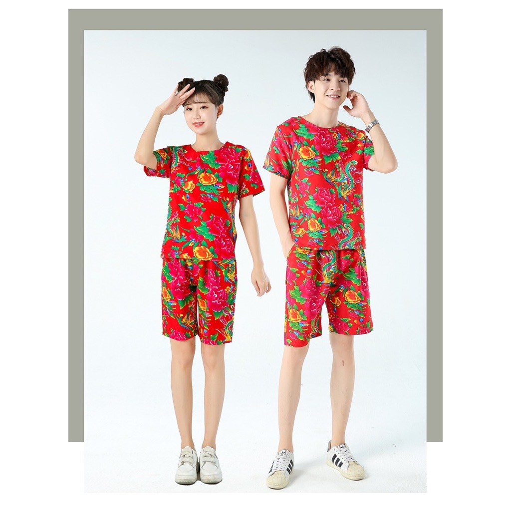 Bộ Cộc Tay Cho Bé Trai Gái Du Xuân Chúc Tết, Set Đồ Hoa Con Công Khăn Trải Bàn Đùi -