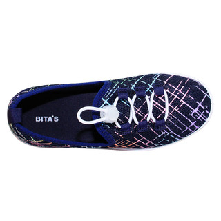 Giày vải bé gái Bita's GVBG.103 (Xanh biển + Navy+ Cam san hô)