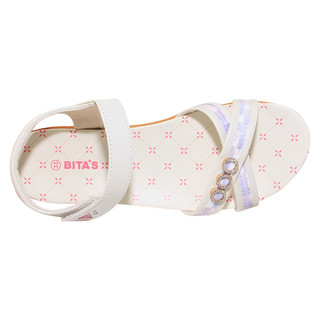 Sandal đế bằng bé gái Bita's SOB.287 (Đen + Hồng sen + Kem)