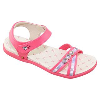Sandal đế bằng bé gái Bita's SOB.287 (Đen + Hồng sen + Kem)