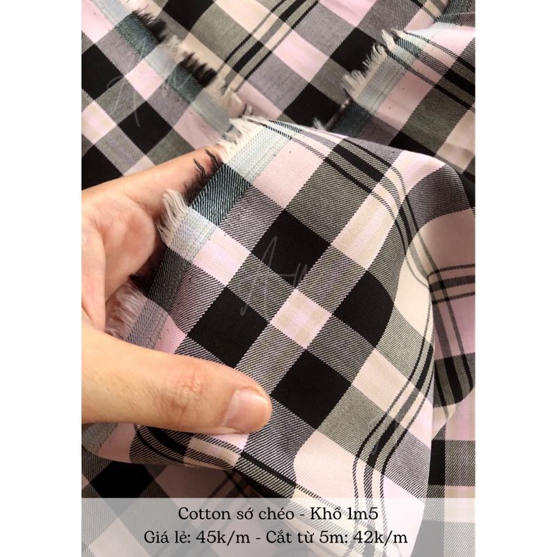 Vải cotton caro 0,5m