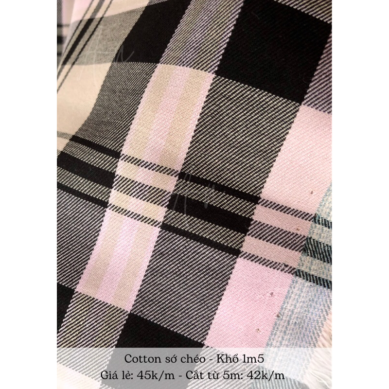 Vải cotton caro 0,5m