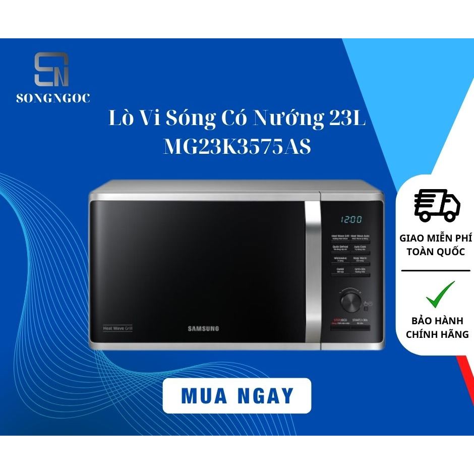 Lò vi sóng tráng men có nướng Samsung - MG23K3575AS