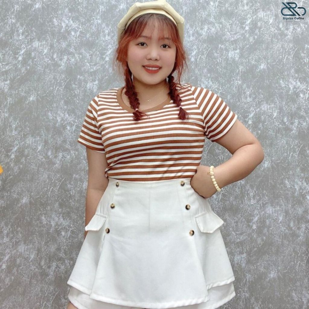 Áo Thun Bigsize cô nhỏ Tay Ngắn Cổ Tròn Basic Thời Trang Cho Nữ mã MM