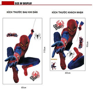 Buôn sỉ Tranh, Decal dán tường spiderman siêu nhân nhện/ người nhện cho bé trai