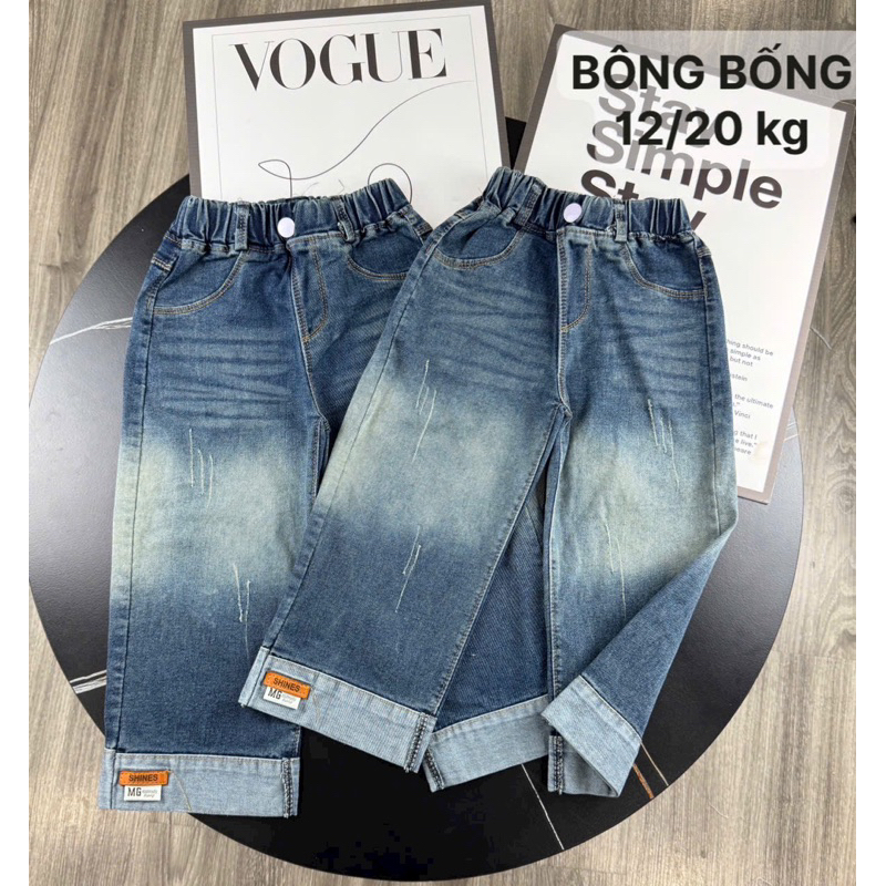 Quần xuông mài gập gấu bé gái