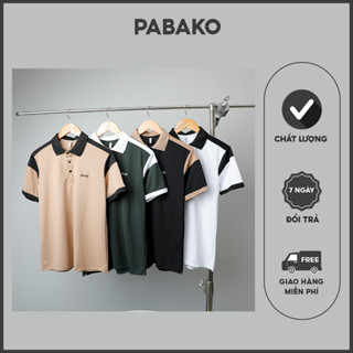 Áo polo nam phối viền vai pabako [PL33] 4 màu 4 size
