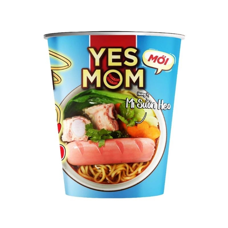 Mì sườn heo Yes mom thùng 24 ly