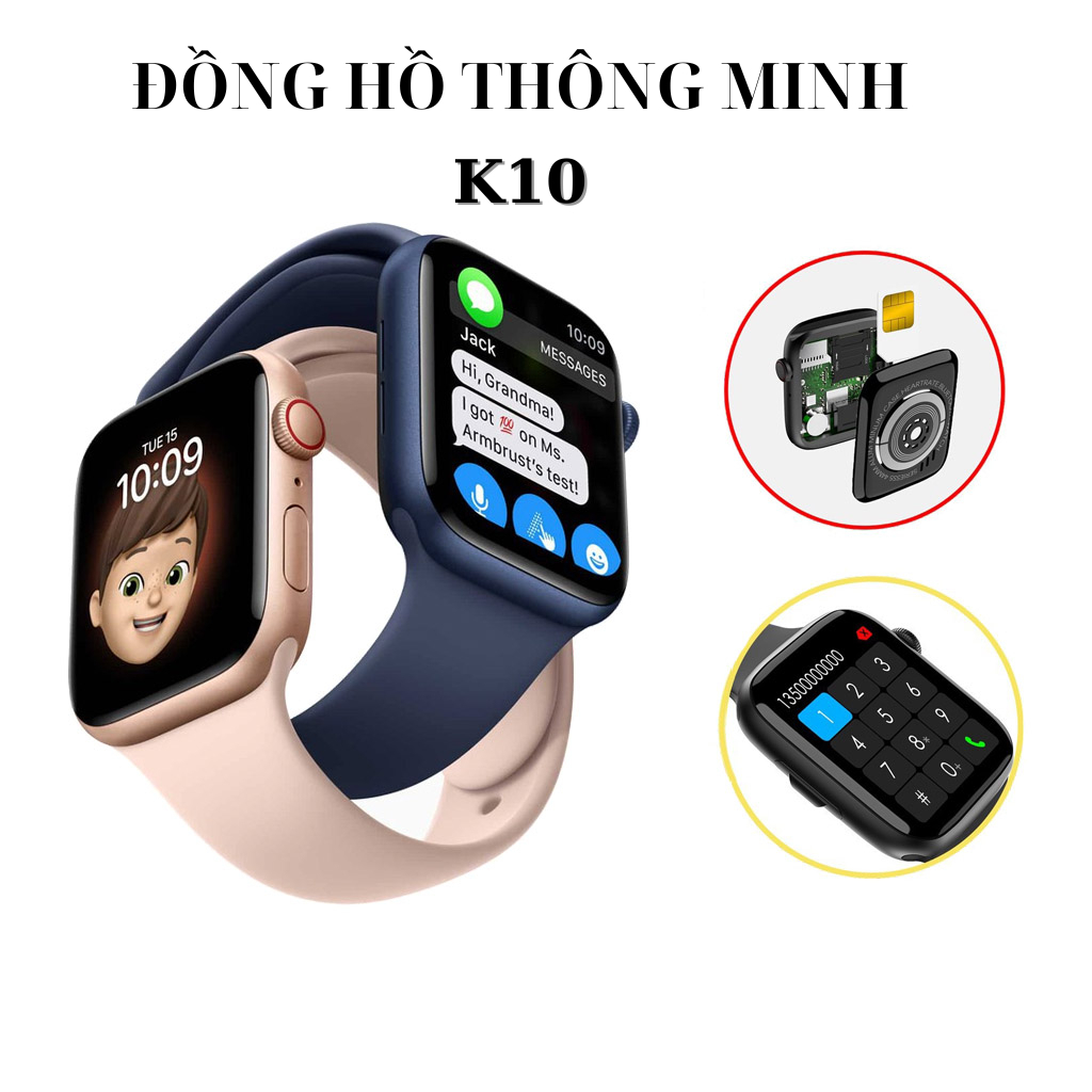 Đồng Hồ Thông Minh Smart Watch K10 Lắp Sim Nghe Gọi, Nhận Thông Báo, Lắp Thẻ Nhớ, Nghe Nhạc ,BH 12T Chính Hãng CENLICA