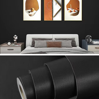 Decal giấy dán tường tráng nhôm màu đen nhám khổ 60cm keo sẵn