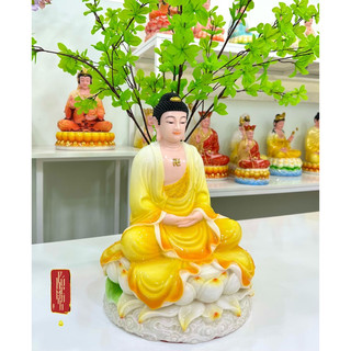TƯỢNG PHẬT A DI ĐÀ 30cm y vàng ( bột đá thạch anh)