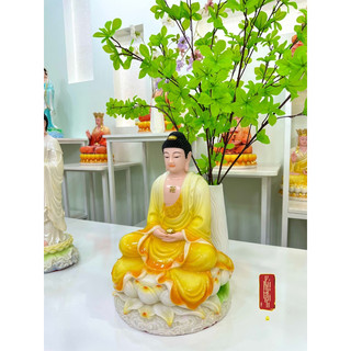 TƯỢNG PHẬT A DI ĐÀ 30cm y vàng ( bột đá thạch anh)