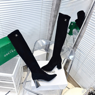 Bốt boot đùi lửng da lộn gót 7p fullbox hàng quảng châu cao cấp