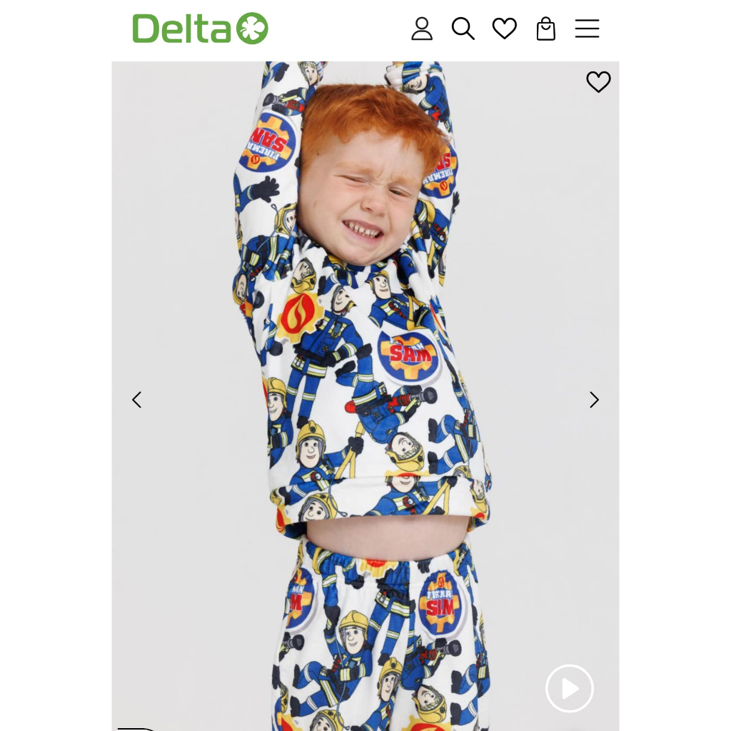 Bộ nhung co giãn chú cứu hoả Sam cho bé