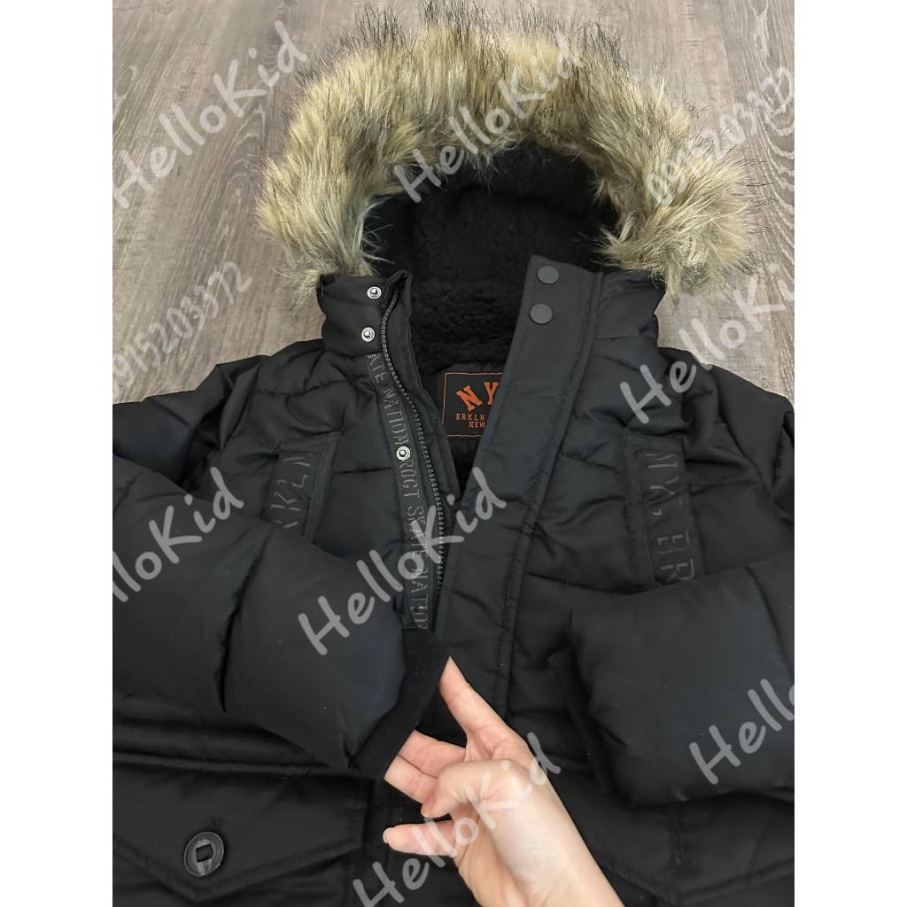 Áo khoác parka CA size đại viền khoá chữ bé trai