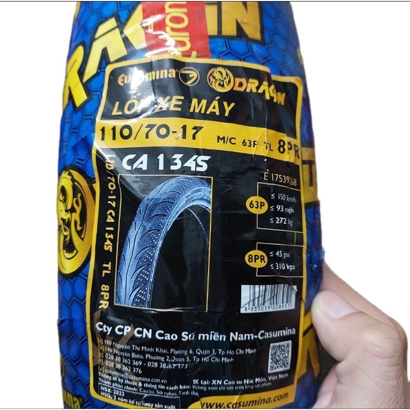 Lốp 110/70-17 (8 bố)134s Sau Exiter 135/150 gai kim cương