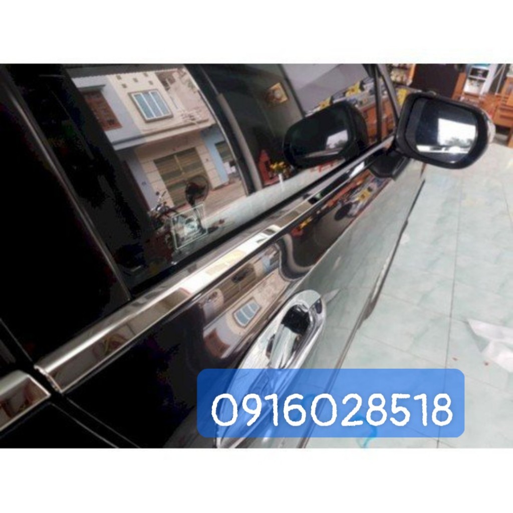 Nẹp viền chân kính Vios 2008 2009 2010 2011 2012 2013 INOX 304 xịn