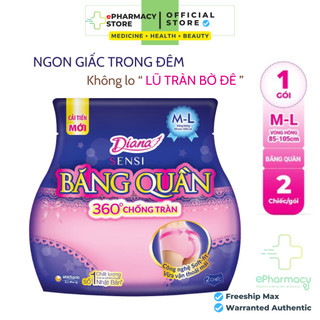 BVS Diana Ban Đêm - Băng Vệ Sinh Diana Sensi Dạng Quần Size M-L 2 Chiếc/Gói