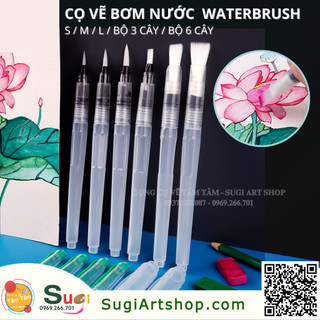 Cọ vẽ bơm nước Waterbrush , Cọ nước, Water brush (thân màu trắng dài)