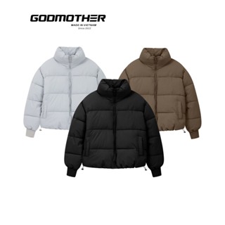 Áo Khoác Phao Cao Cấp GODMOTHER Dáng Lửng Boxy Cổ Cao, Áo Pufer Jacket Basic 2023 Nam Menswear Giữ Ấm Chắn Gió