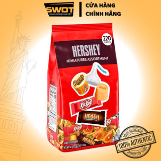  Socola Hershey's Miniatures Assortment Mỹ 1.55Kg 220 viên Socola tổng hợp 5 loại Mỹ cao cấp thơm ngon đặc biệt - SWOT 