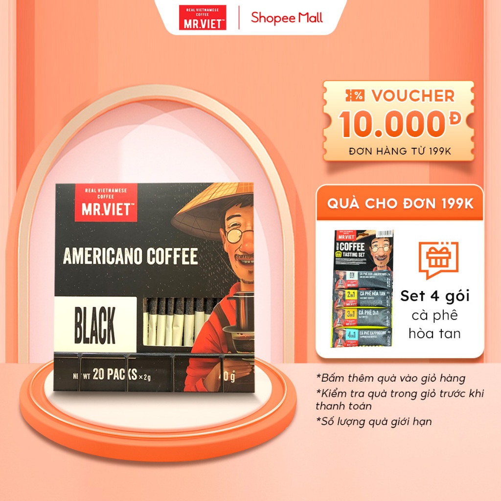 Cà phê hòa tan, cà phê đen Americano vị đậm đà - MR.VIET Coffee