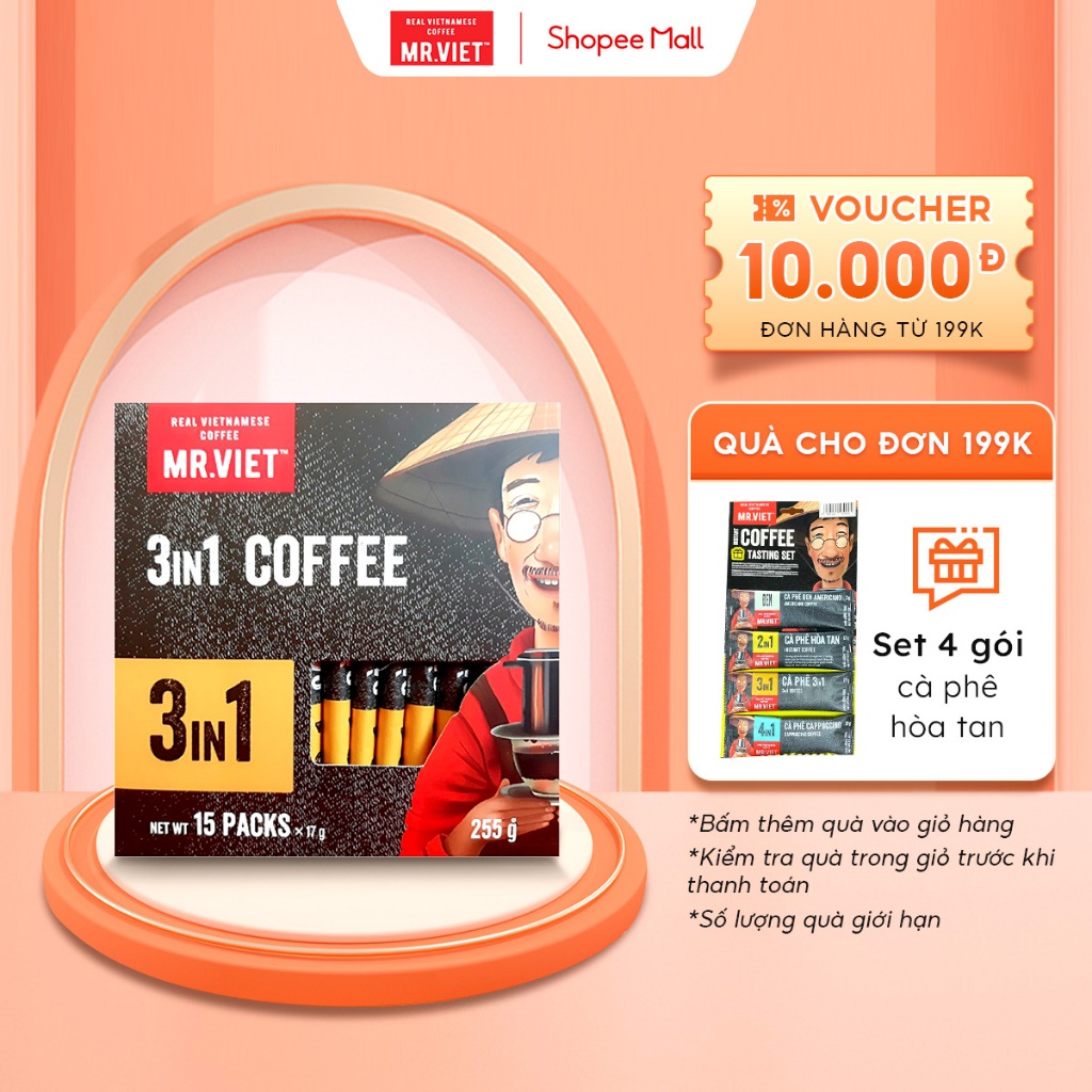 Cà phê hòa tan, cà phê sữa đá, 3in1 - MR.VIET Coffee