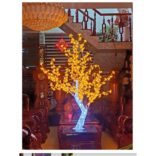 CÂY ĐÀO THÂN PHA LÊ ĐÈN LED 1M65 CAO CẤP
