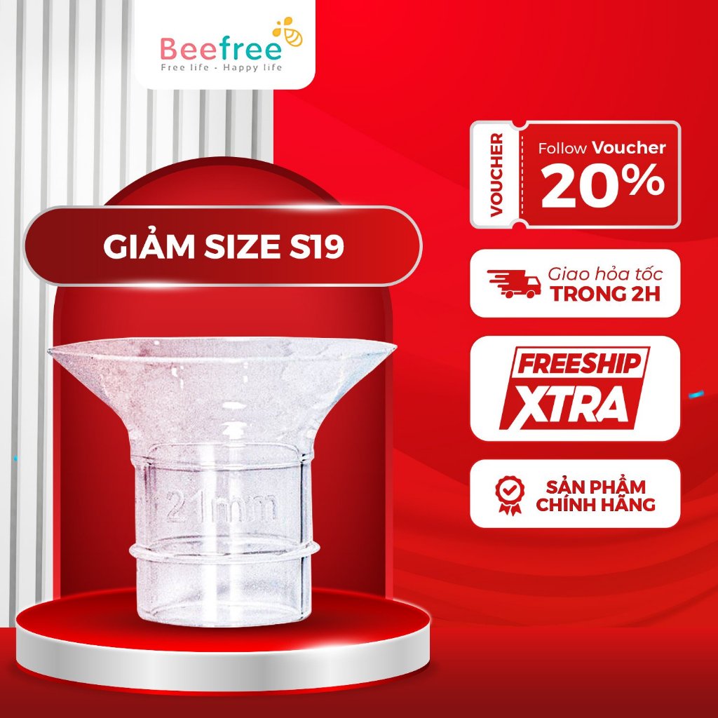 Giảm Size Silicon S19 Trong Suốt - Phụ Kiện Máy Hút Sữa Beefree