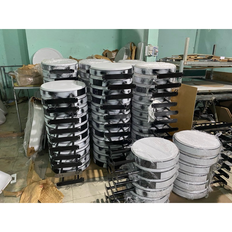 Hộp đèn mica hút nổi tròn 60 cm phôi trắng poly