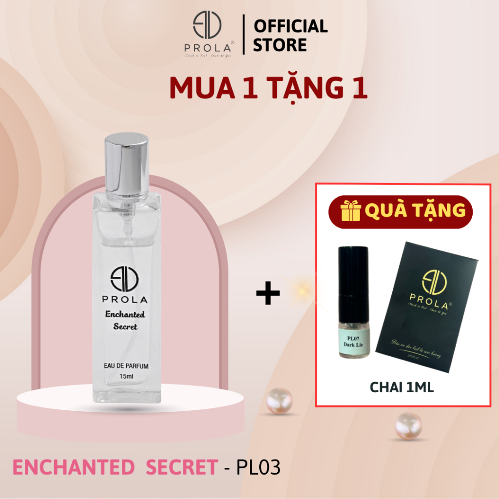 Nước Hoa Nữ PROLA Enchanted Secret, Lưu Hương Lâu, Thanh Lịch, Quý Phái Phù Hợp Đi Học, Đi Làm PL03 - Dạng xịt 15ml