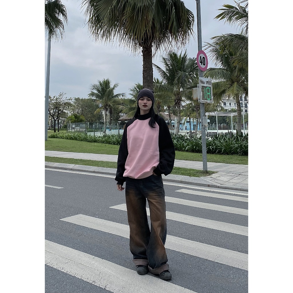 Áo Sweater Nỉ bông RAGLAN Trơn Tacat Local Brand C7