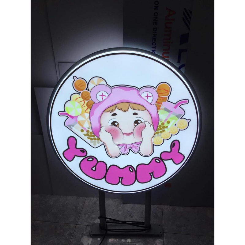 Hộp đèn mica hút nổi tròn 60 cm phôi trắng poly