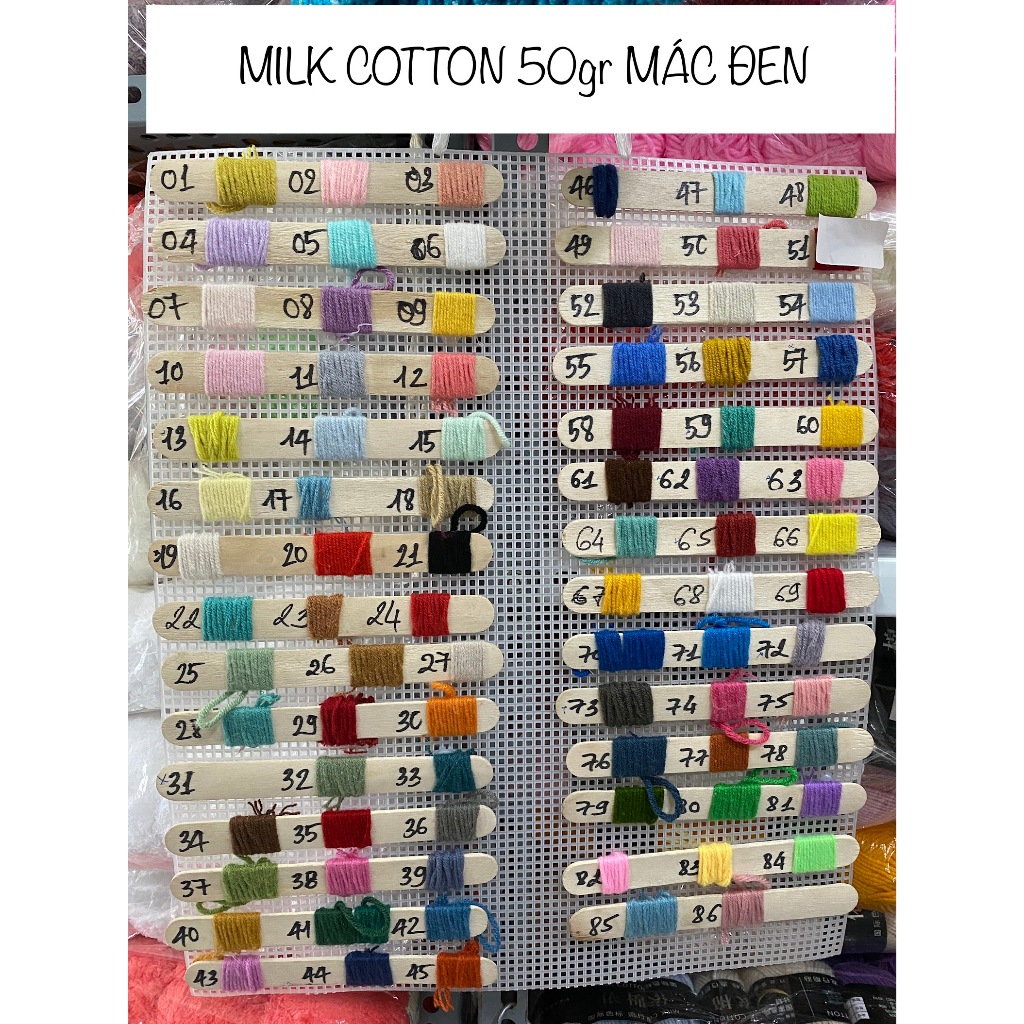 Len milk cotton 50gr mác đen