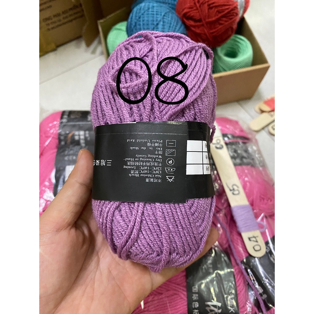 Len milk cotton 50gr mác đen