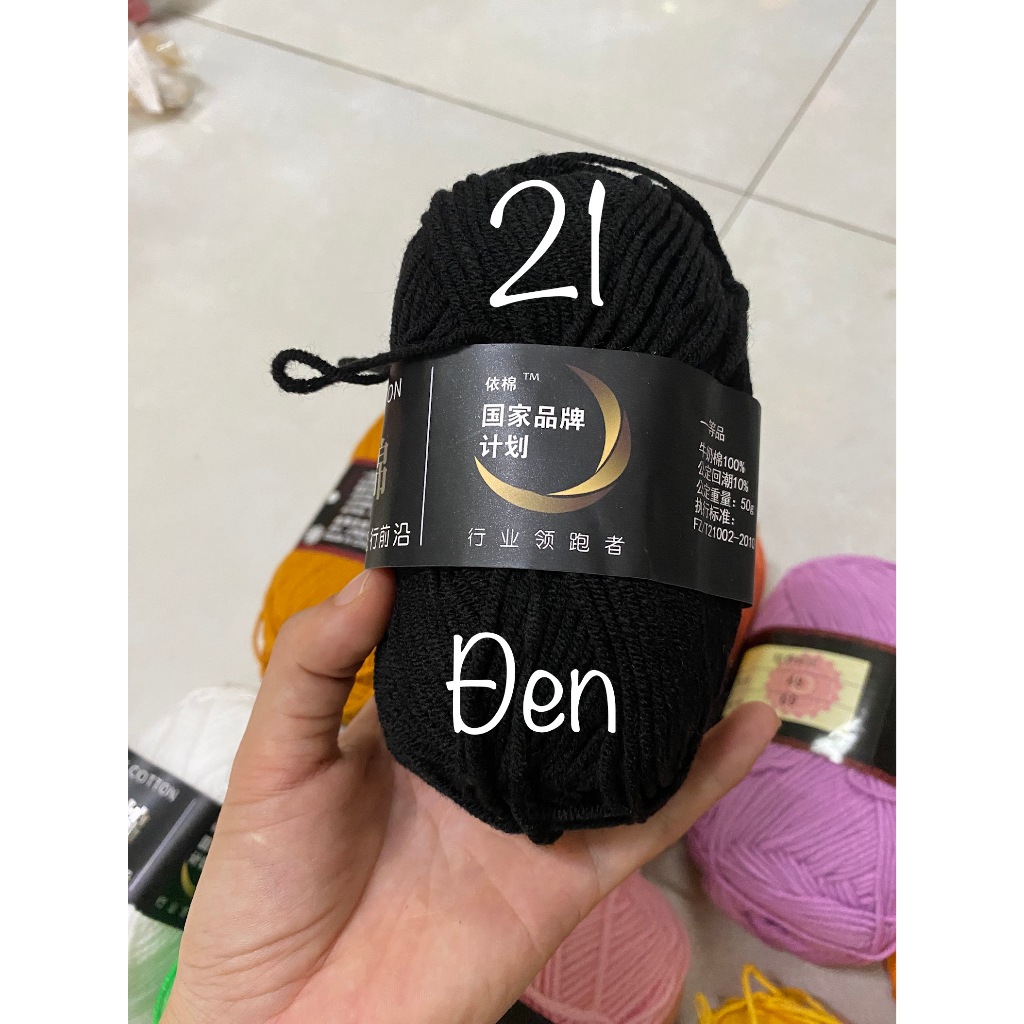 Len milk cotton 50gr mác đen